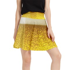 Light Beer Texture Foam Drink In A Glass Waistband Skirt by Cemarart