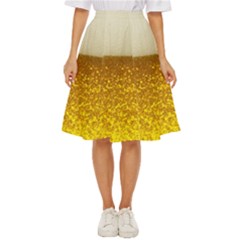 Light Beer Texture Foam Drink In A Glass Classic Short Skirt by Cemarart