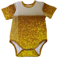 Light Beer Texture Foam Drink In A Glass Baby Short Sleeve Bodysuit by Cemarart