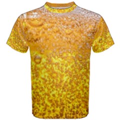 Liquid Bubble Drink Beer With Foam Texture Men s Cotton T-shirt by Cemarart