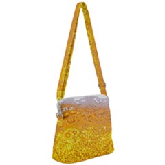 Liquid Bubble Drink Beer With Foam Texture Zipper Messenger Bag by Cemarart