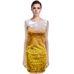 Liquid Bubble Drink Beer With Foam Texture Sleeveless Velvet Midi Dress by Cemarart