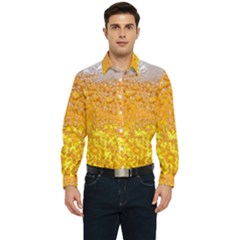 Liquid Bubble Drink Beer With Foam Texture Men s Long Sleeve  Shirt by Cemarart