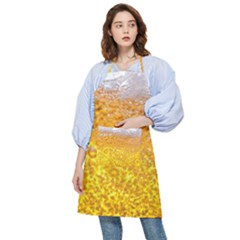 Liquid Bubble Drink Beer With Foam Texture Pocket Apron by Cemarart