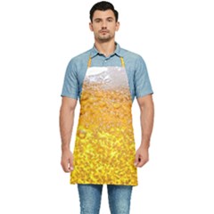 Liquid Bubble Drink Beer With Foam Texture Kitchen Apron by Cemarart