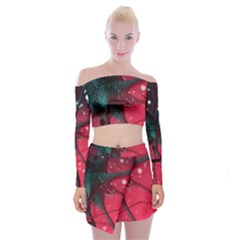 Coronavirus Corona Virus Off Shoulder Top With Mini Skirt Set by Cemarart