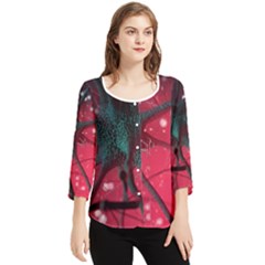 Coronavirus Corona Virus Chiffon Quarter Sleeve Blouse by Cemarart