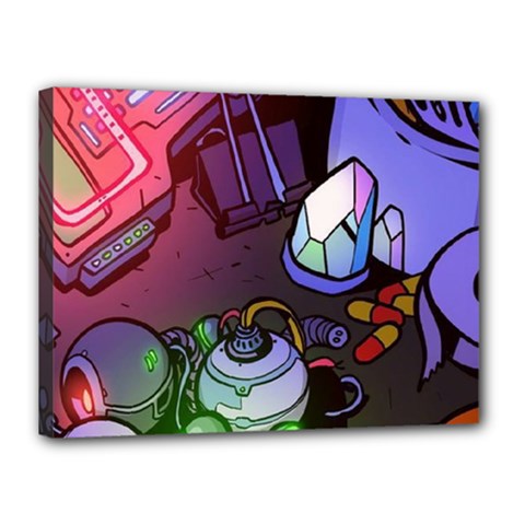 Graffiti Corazones Kingdom Saga Super Canvas 16  X 12  (stretched) by Cemarart