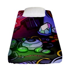 Graffiti Corazones Kingdom Saga Super Fitted Sheet (single Size) by Cemarart