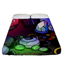 Graffiti Corazones Kingdom Saga Super Fitted Sheet (queen Size) by Cemarart