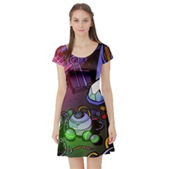 Graffiti Corazones Kingdom Saga Super Short Sleeve Skater Dress by Cemarart