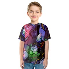 Graffiti Corazones Kingdom Saga Super Kids  Sport Mesh T-shirt