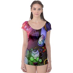 Graffiti Corazones Kingdom Saga Super Boyleg Leotard  by Cemarart