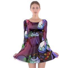 Graffiti Corazones Kingdom Saga Super Long Sleeve Skater Dress by Cemarart