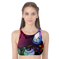 Graffiti Corazones Kingdom Saga Super Tank Bikini Top by Cemarart