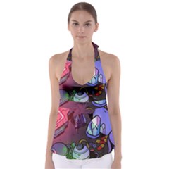 Graffiti Corazones Kingdom Saga Super Tie Back Tankini Top by Cemarart