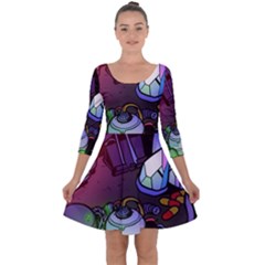 Graffiti Corazones Kingdom Saga Super Quarter Sleeve Skater Dress by Cemarart