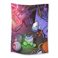 Graffiti Corazones Kingdom Saga Super Medium Tapestry by Cemarart