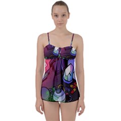 Graffiti Corazones Kingdom Saga Super Babydoll Tankini Set by Cemarart