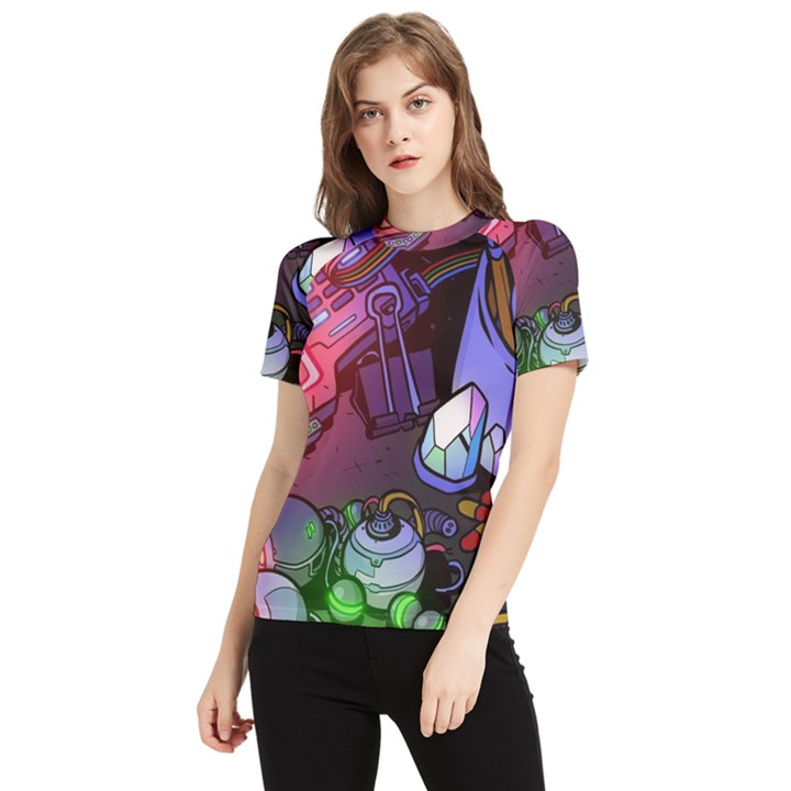 Graffiti Corazones Kingdom Saga Super Women s Short Sleeve Rash Guard