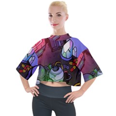 Graffiti Corazones Kingdom Saga Super Mock Neck T-shirt by Cemarart