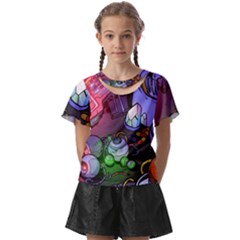 Graffiti Corazones Kingdom Saga Super Kids  Front Cut T-shirt by Cemarart