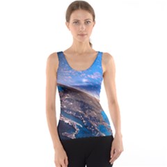 Earth Blue Galaxy Sky Space Women s Basic Tank Top by Cemarart