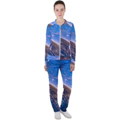 Earth Blue Galaxy Sky Space Casual Jacket And Pants Set by Cemarart