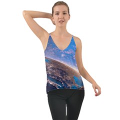 Earth Blue Galaxy Sky Space Chiffon Cami by Cemarart