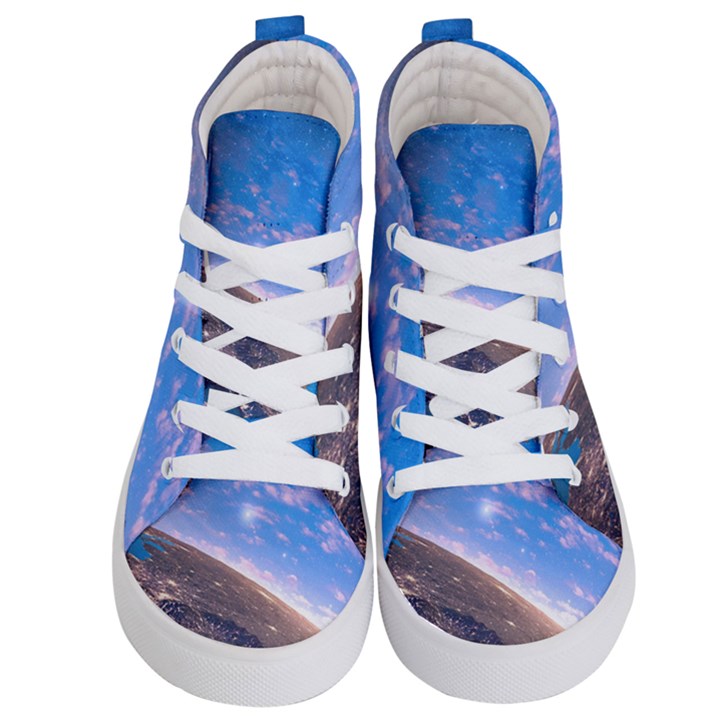 Earth Blue Galaxy Sky Space Kids  Hi-Top Skate Sneakers