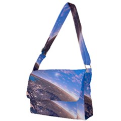 Earth Blue Galaxy Sky Space Full Print Messenger Bag (l) by Cemarart