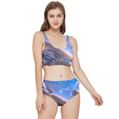 Earth Blue Galaxy Sky Space Frilly Bikini Set by Cemarart