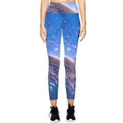 Earth Blue Galaxy Sky Space Pocket Leggings  by Cemarart