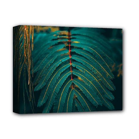 Dark Green Leaves Leaf Deluxe Canvas 14  X 11  (stretched) by Cemarart