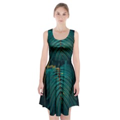 Dark Green Leaves Leaf Racerback Midi Dress by Cemarart