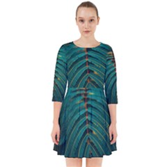 Dark Green Leaves Leaf Smock Dress by Cemarart