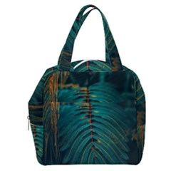 Dark Green Leaves Leaf Boxy Hand Bag by Cemarart