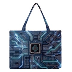 Circuit Board Motherboard Medium Tote Bag by Cemarart