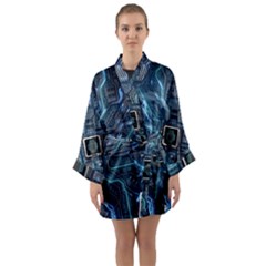 Circuit Board Motherboard Long Sleeve Satin Kimono by Cemarart