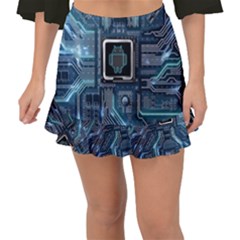 Circuit Board Motherboard Fishtail Mini Chiffon Skirt