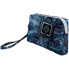 Circuit Board Motherboard Wristlet Pouch Bag (small) by Cemarart