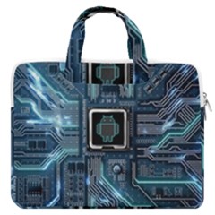 Circuit Board Motherboard Macbook Pro 16  Double Pocket Laptop Bag  by Cemarart