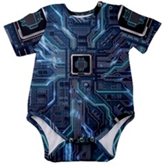 Circuit Board Motherboard Baby Short Sleeve Bodysuit by Cemarart