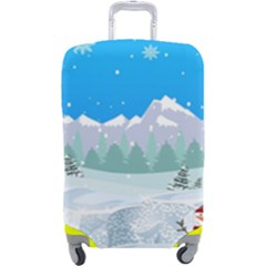 Snowman Orest Snowflakes Luggage Cover (large) by Hannah976