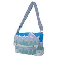 Snowman Orest Snowflakes Full Print Messenger Bag (m)