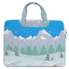 Snowman Orest Snowflakes Macbook Pro 16  Double Pocket Laptop Bag  by Hannah976