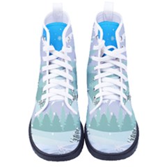 Snowman Orest Snowflakes Women s High-top Canvas Sneakers