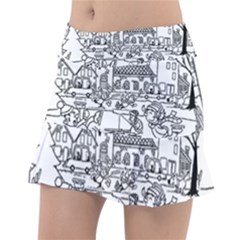 Colouring Page Winter City Skating Classic Tennis Skirt