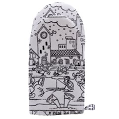 Colouring Page Winter City Skating Microwave Oven Glove by Hannah976