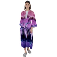 Headphones Sound Audio Music Radio Maxi Satin Kimono by Hannah976